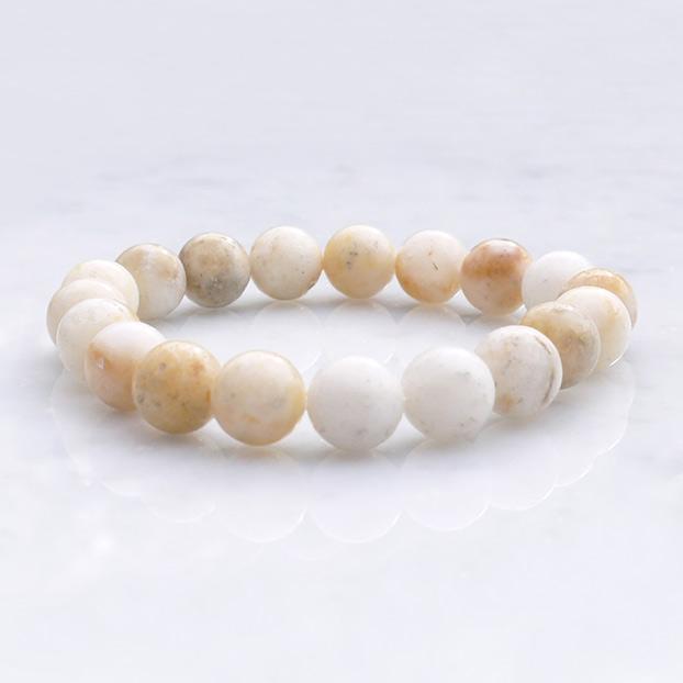 アゾゼオ ハニー＆クリームアゼツライト ブレスレット 10mm