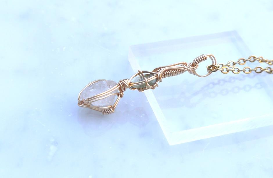 ロシア産 フェナカイト×モルダバイト ペンダント 証明書付き 14kgf＊ | 8枚目