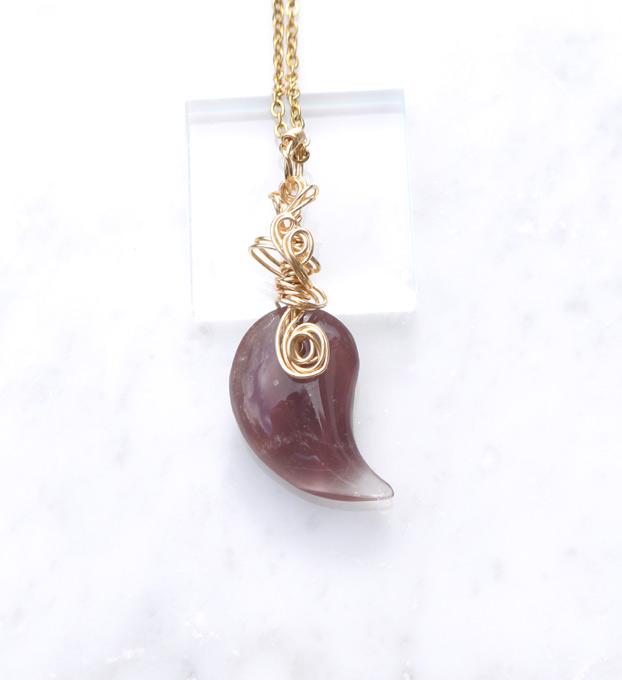 リチウムクォーツ 勾玉 ペンダントトップ | 2枚目