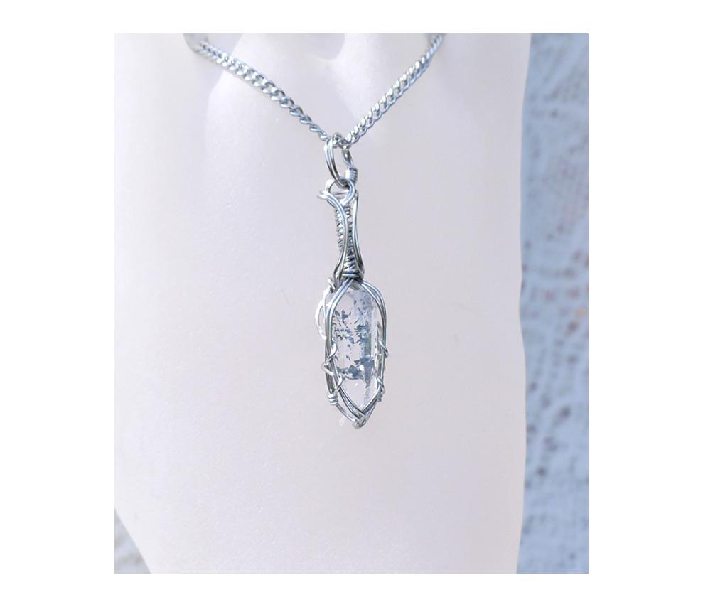 スティブナイトインクォーツ ペンダント サージカルステンレスワイヤー＊ | 2枚目