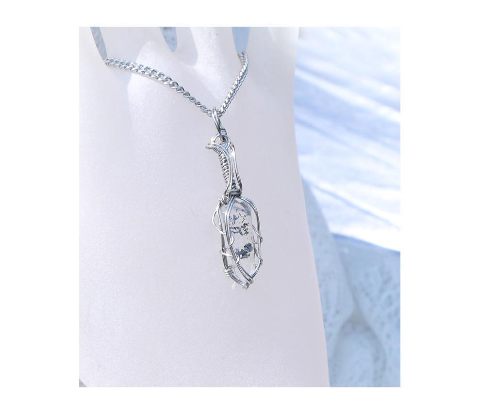 スティブナイトインクォーツ ペンダント サージカルステンレスワイヤー＊ | 3枚目