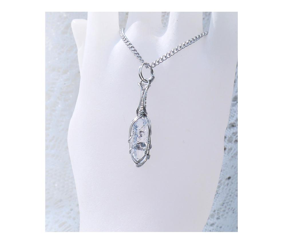 スティブナイトインクォーツ ペンダント サージカルステンレスワイヤー＊ | 4枚目