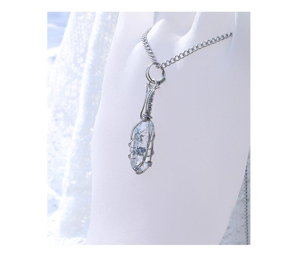 スティブナイトインクォーツ ペンダント サージカルステンレスワイヤー＊ | 5枚目