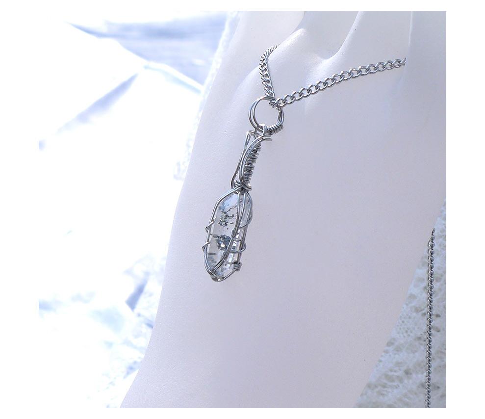 スティブナイトインクォーツ ペンダント サージカルステンレスワイヤー＊ | 6枚目