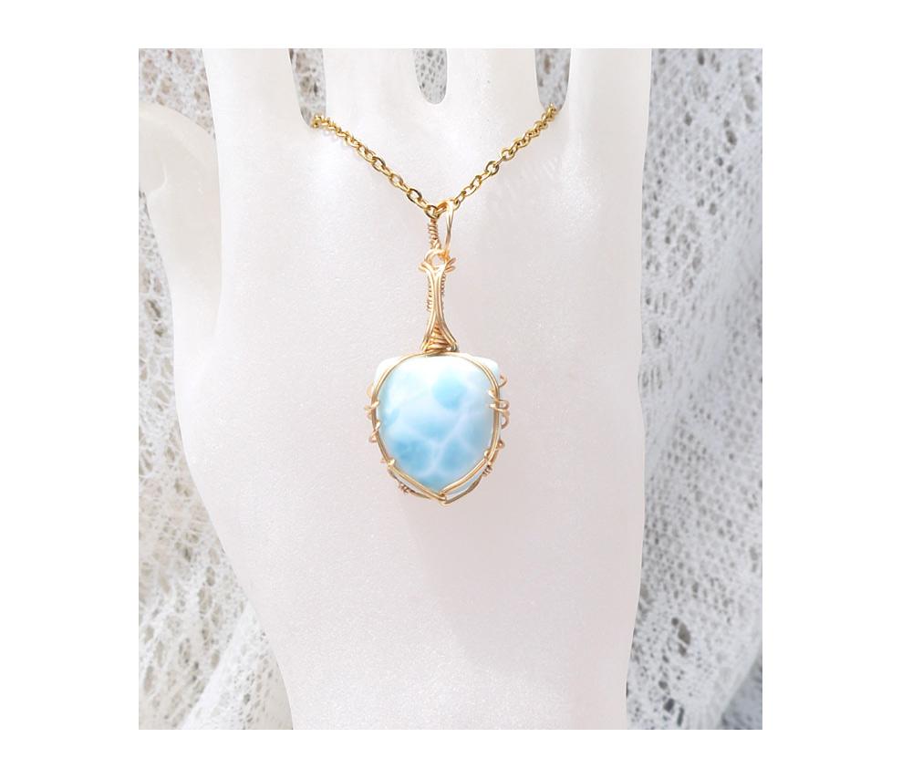 ラリマー ペンダントトップ 14kgf＊