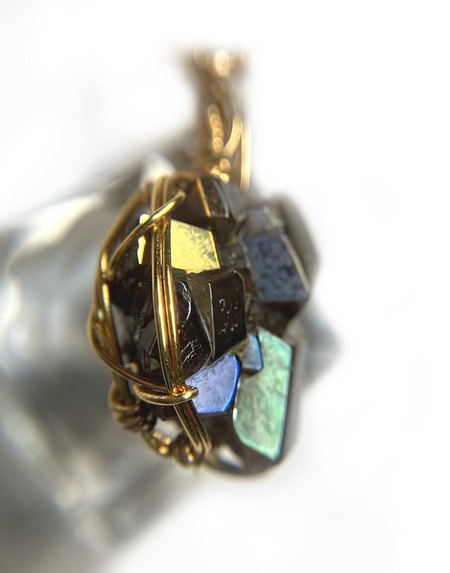 天川村産 レインボーガーネット 高品質クラスターペンダントトップ | 11枚目