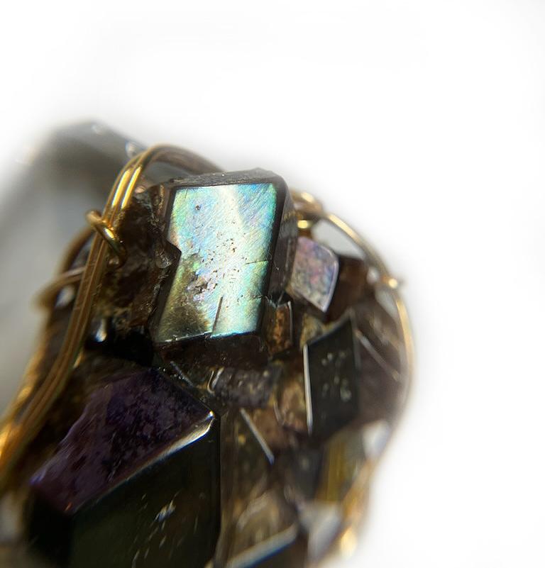 天川村産 レインボーガーネット 高品質クラスターペンダントトップ | 8枚目