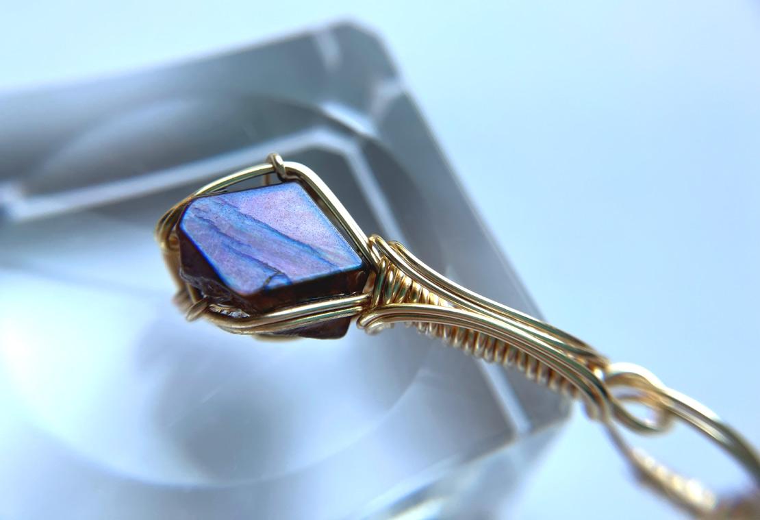 天川村産 レインボーガーネット 高品質原石磨きペンダントトップ | 3枚目