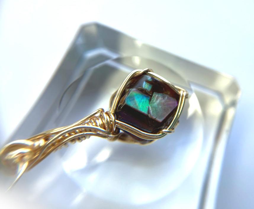 天川村産 レインボーガーネット 高品質原石磨きペンダントトップ | 4枚目