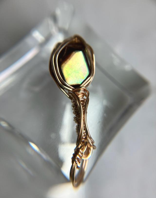 天川村産 レインボーガーネット 高品質原石磨きペンダントトップ | 6枚目