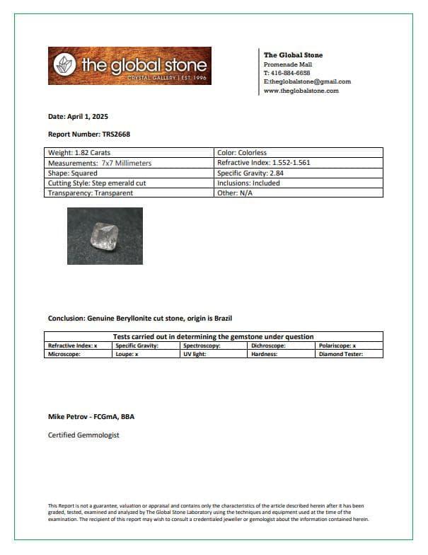 ベリロナイト ペンダント 1.82ct  Sv925 | 13枚目