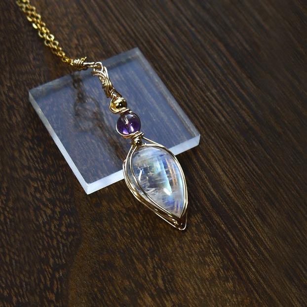 宝石質 レインボームーンストーン ペンダント | 3枚目