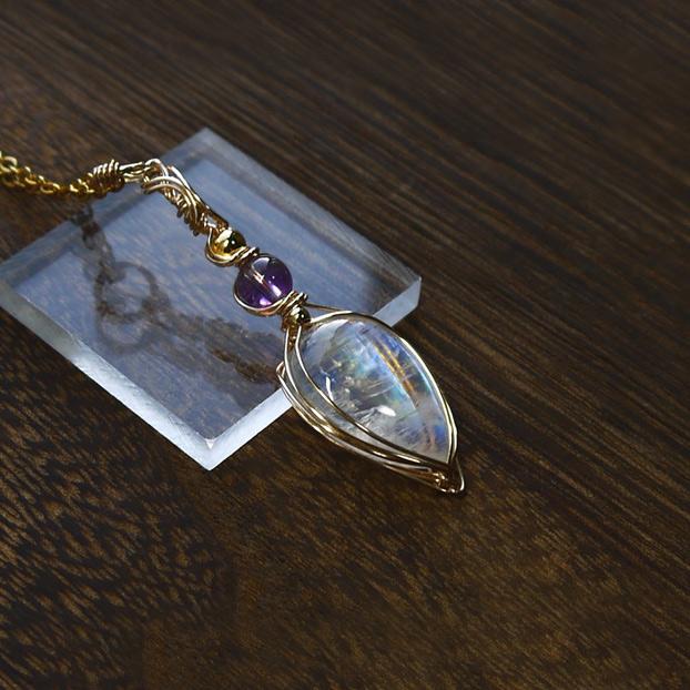 宝石質 レインボームーンストーン ペンダント | 4枚目