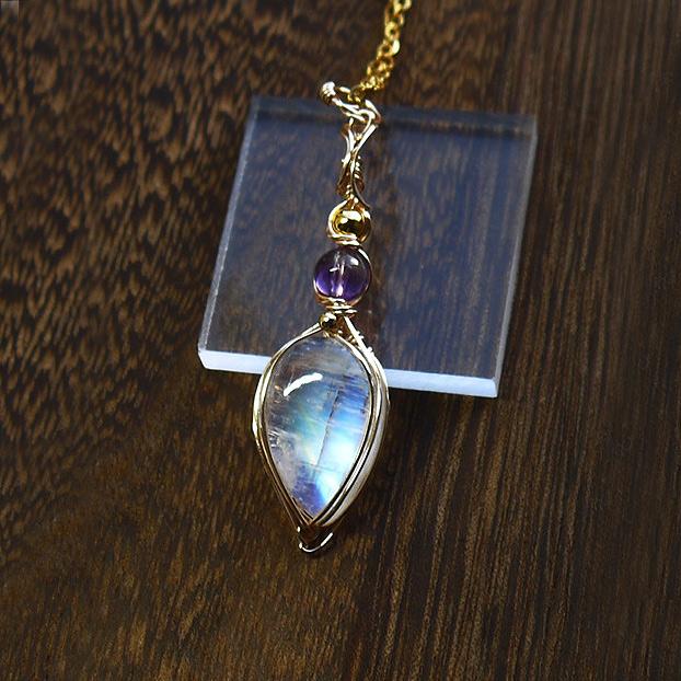 宝石質 レインボームーンストーン ペンダント | 5枚目