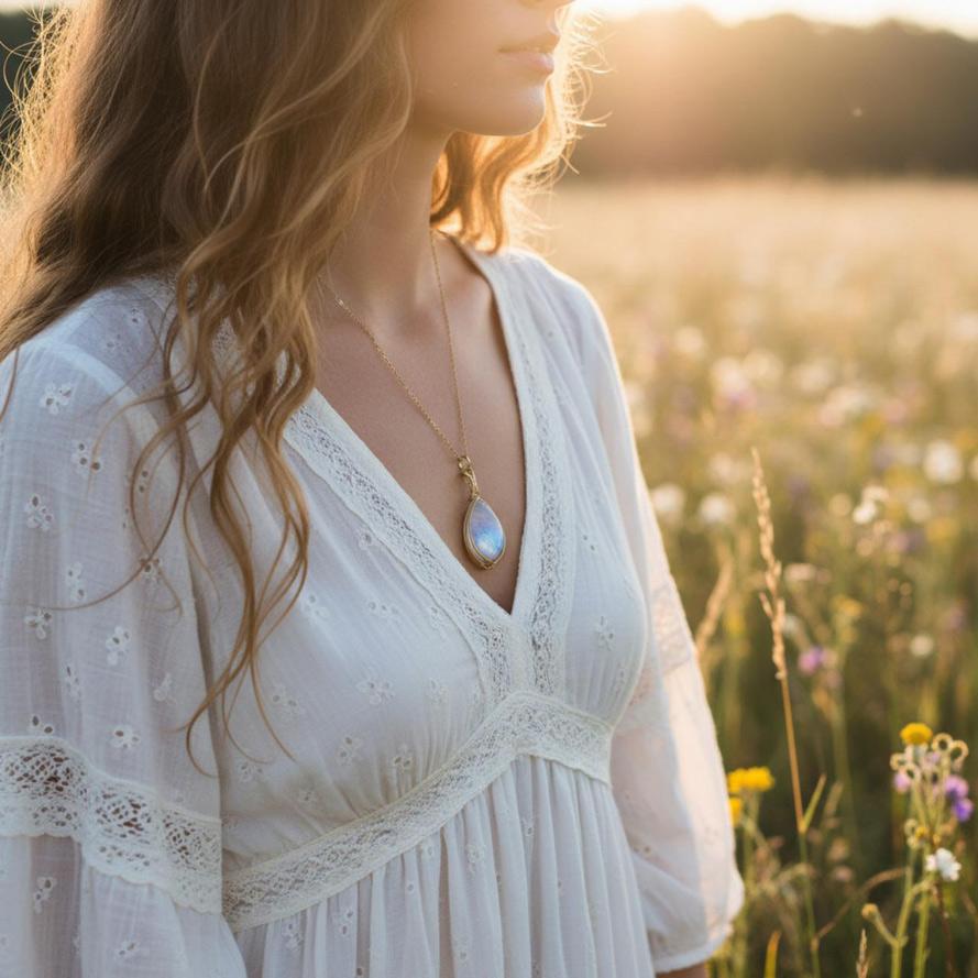 宝石質 レインボームーンストーン ペンダント