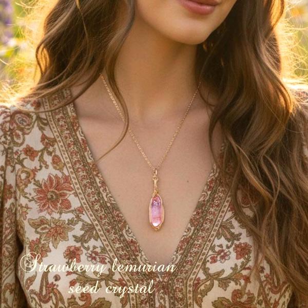 ストロベリーレムリアンシードクリスタル ペンダント