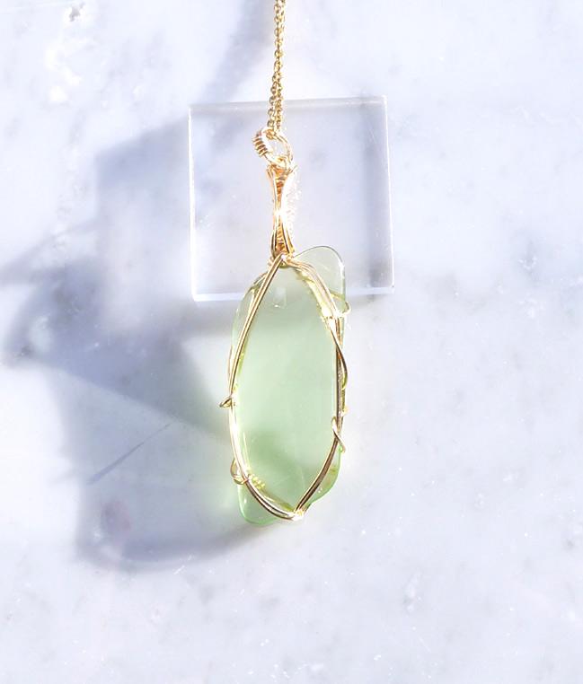 サイババグリーンアンダラ 前面磨き ペンダントトップ | 2枚目