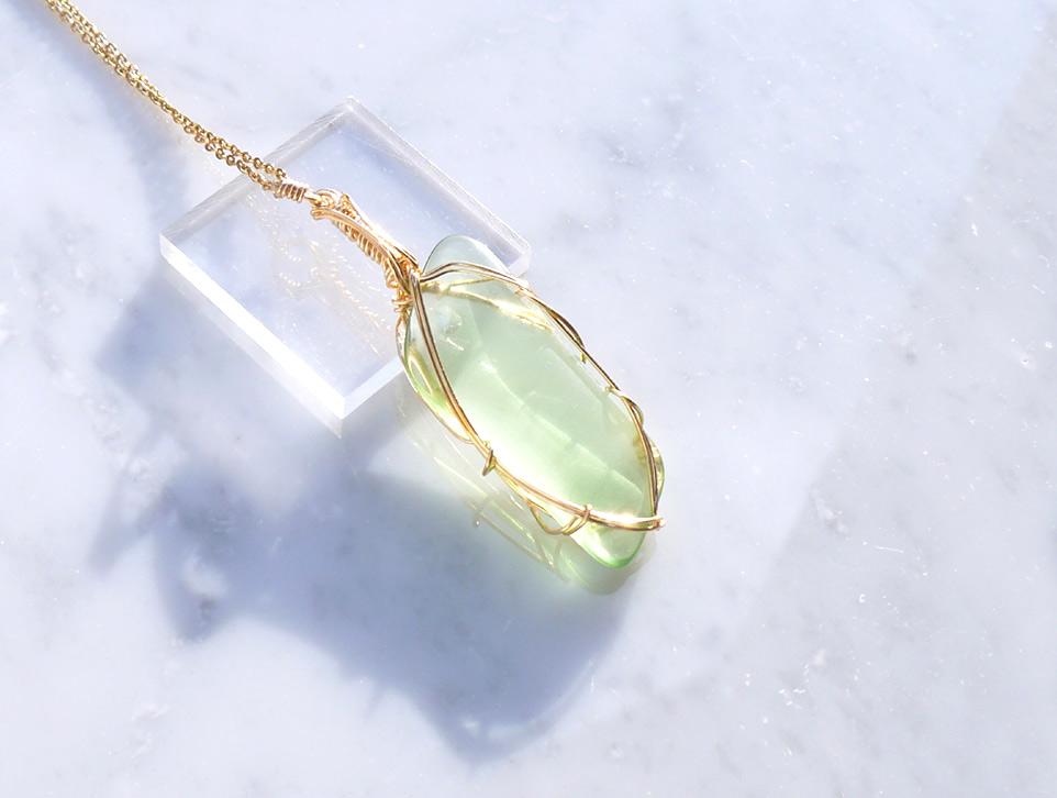 サイババグリーンアンダラ 前面磨き ペンダントトップ | 3枚目