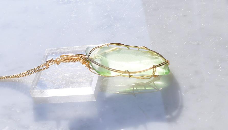 サイババグリーンアンダラ 前面磨き ペンダントトップ | 4枚目