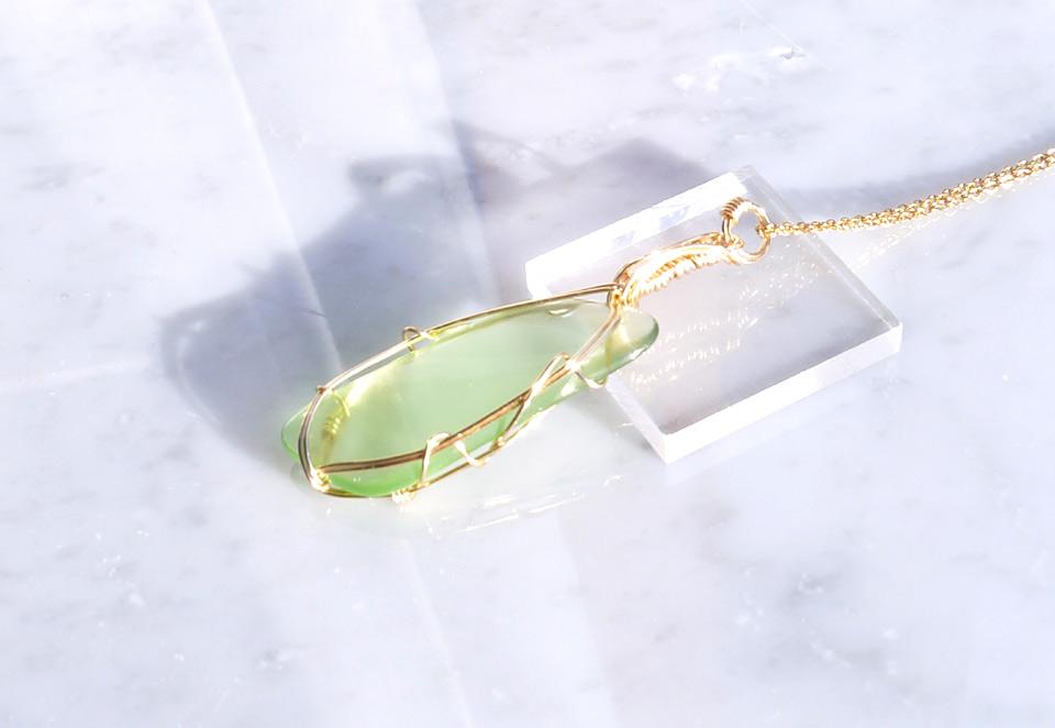 サイババグリーンアンダラ 前面磨き ペンダントトップ | 7枚目