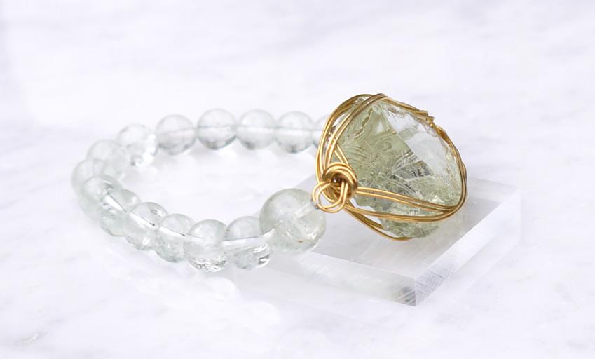 ライトグリーンアンダラ×グリーンアメジストヒーリングゴッデスブレスレット◇ | 10枚目