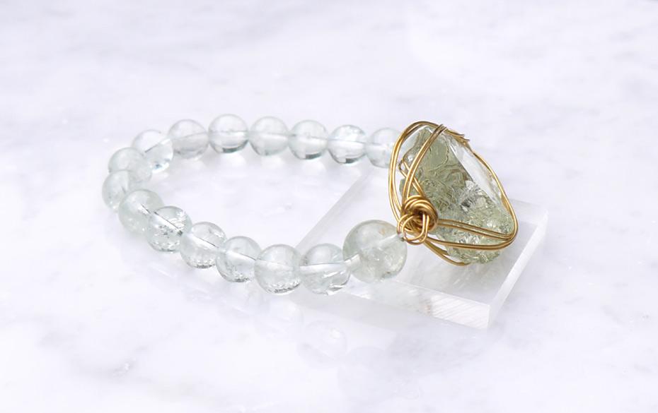 ライトグリーンアンダラ×グリーンアメジストヒーリングゴッデスブレスレット◇ | 11枚目