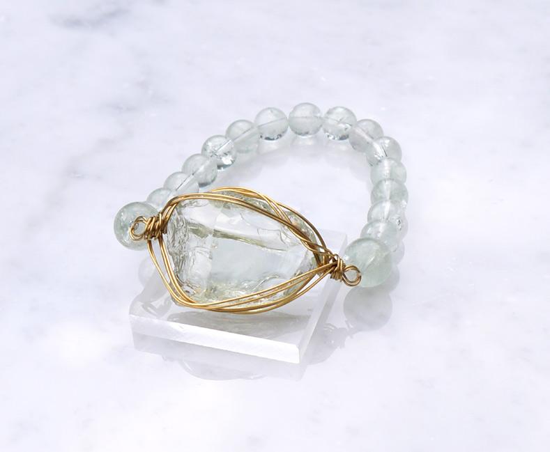 ライトグリーンアンダラ×グリーンアメジストヒーリングゴッデスブレスレット◇ | 2枚目