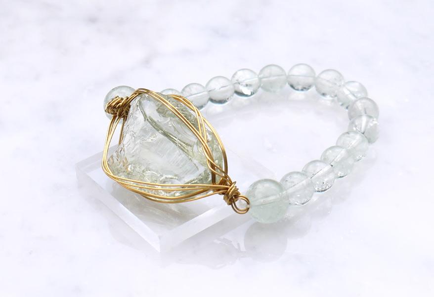 ライトグリーンアンダラ×グリーンアメジストヒーリングゴッデスブレスレット◇ | 3枚目