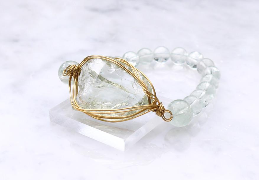 ライトグリーンアンダラ×グリーンアメジストヒーリングゴッデスブレスレット◇ | 4枚目