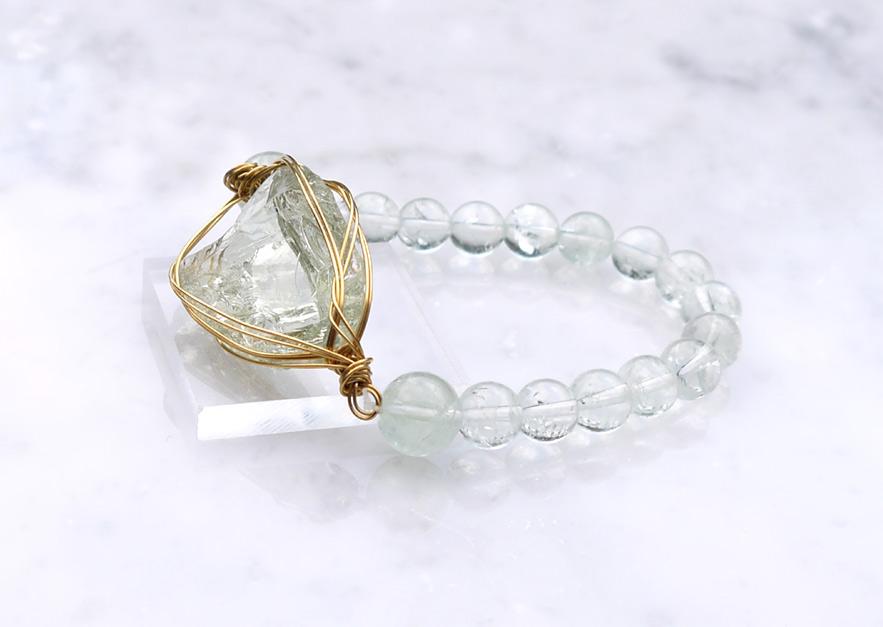 ライトグリーンアンダラ×グリーンアメジストヒーリングゴッデスブレスレット◇ | 5枚目