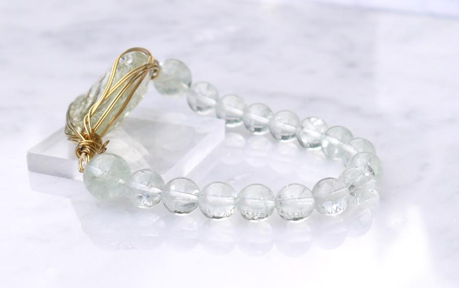 ライトグリーンアンダラ×グリーンアメジストヒーリングゴッデスブレスレット◇ | 7枚目