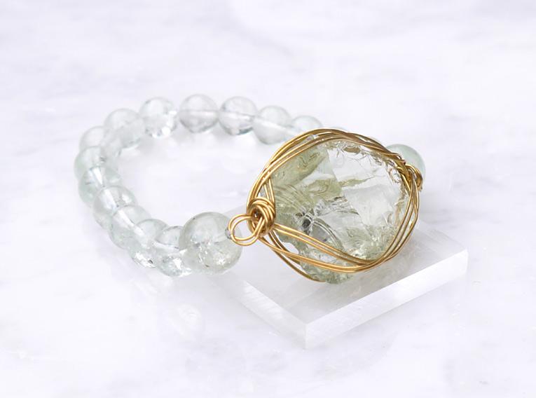 ライトグリーンアンダラ×グリーンアメジストヒーリングゴッデスブレスレット◇ | 9枚目