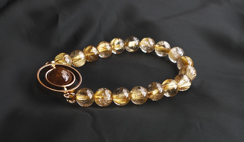 タイガールチルクォーツ×ゴールデンルチルクォーツブレスレット | 10枚目