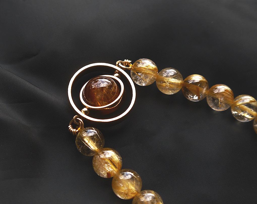 タイガールチルクォーツ×ゴールデンルチルクォーツブレスレット | 11枚目