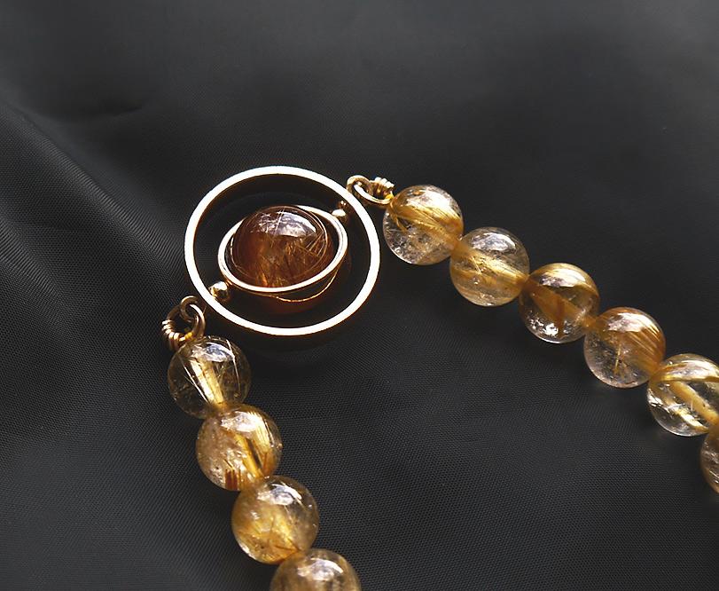 タイガールチルクォーツ×ゴールデンルチルクォーツブレスレット | 12枚目