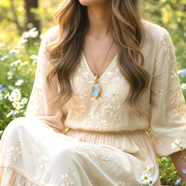 宝石質 レインボームーンストーン ペンダント