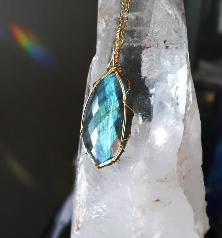 多面カット ラブラドライト ペンダント | 8枚目