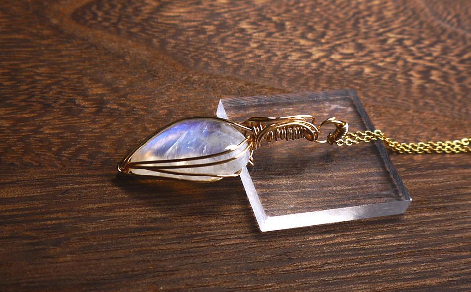 宝石質 レインボームーンストーン ペンダント | 9枚目